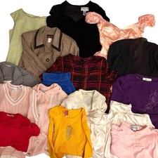 Vintage 70  s 80  s Wholesale 16 Pc Lot - Blouses, Dresses, Vests - AS IS / TLC