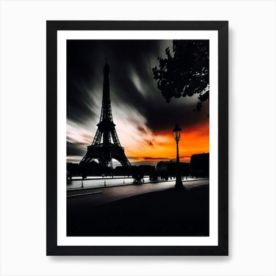 Eiffel Tower At Sunset 4 Art Print Framed Wall Art Poster Canvas Print Picture