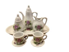 Vintage Royal Norfolk Miniature Floral Porcelain 10 Pc Tea Set/Dollhouse/NIB