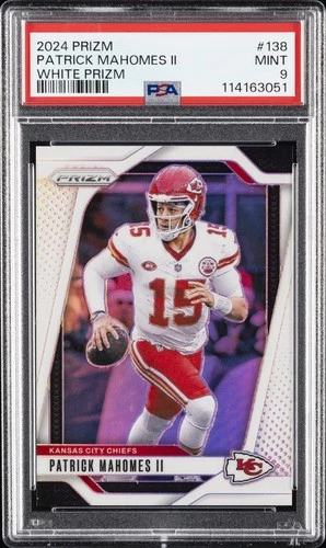 2024 PANINI PRIZM WHITE PRIZM #138 PATRICK MAHOMES II 24/35 PSA 9