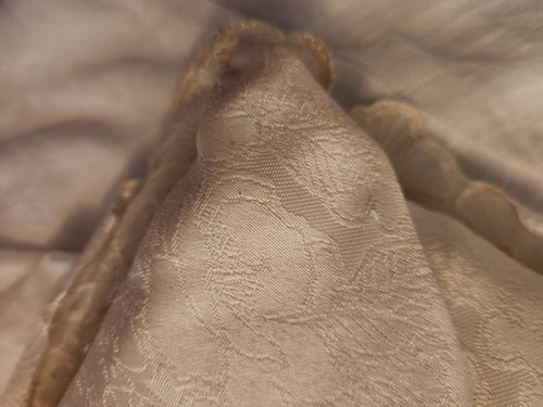 Vintage Antique Off-White Lace Silk Throw Pillow Boudoir Grannycore 16x16 - Picture 8 of 13