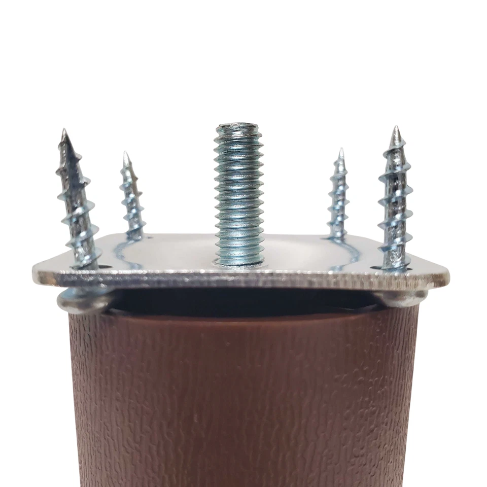 Piernas redondas para muebles Leg Daddy de 5" de HDPE, juego de 4 con placas en T Foto 2 de 4