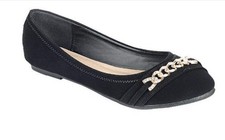 Women s Ballet Flats with Chain Detail Comfortable Slip-On Shoe Mika-79 By For