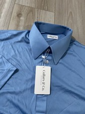 Collars and Co Polo Solid Blue Size M Performance Stretch