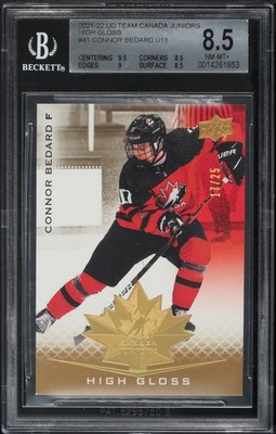 2021 UD Team Canada Juniors - Connor Bedard High Gloss 17/25 (RC) Jersey Match
