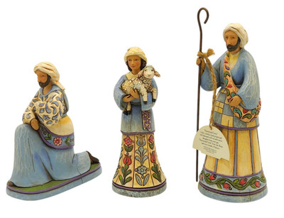 Jim Shore Bringing Praise Shepards Heartwood Creek 4007983 Enesco Set of 3 READ