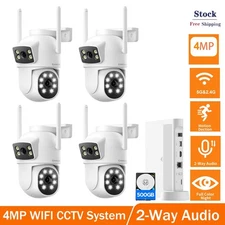 Dual Screen Preview Wireless CCTV Security Camera System Outdoor 2.4/5G WiFi NVR