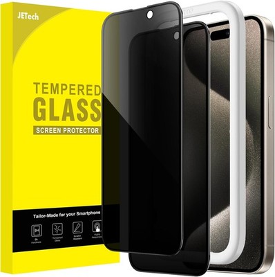 JETech Sichtschutz Folie für iPhone 15 Pro Max 6,7 Zoll Anti-Spy 2 Stück