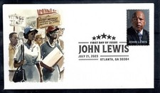 US 2023 Sc #5801,   John Lewis, Congressman  Fleetwood FD Cancel Atlanta GA