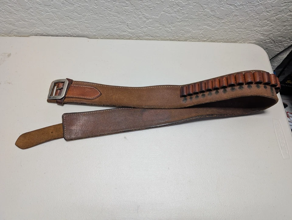 Cinturón de cartucho de cuero vintage de El Paso Saddlery Co Makers Foto 4 de 4