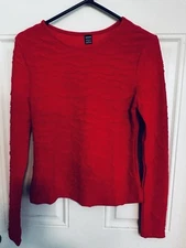 Shein Women's Textured Fabric Round Neck Christmas Holiday Pullover Top US SZ 6
