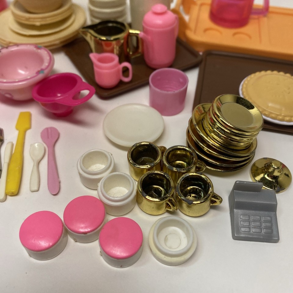 Vintage 1:6 Scale Miniatures Barbie Doll Lot Kitchen Dishes Accessories ...