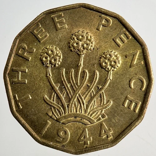 1944 George VI Brass Threepence — photo from the most recent tracked eBay sale