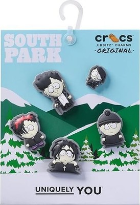Crocs Jibbitz TV and Movie Shoe Charm Packs, South Park Goth Kids, 5-Pack