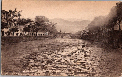 Postcard Flooding Las Palmas Barranco Gran Canaria  Grand Canary Islands 1940s