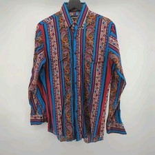 VTG Wrangler Aztec Southwest Geometric Long Sleeve Western USA 15-33 Tail READ