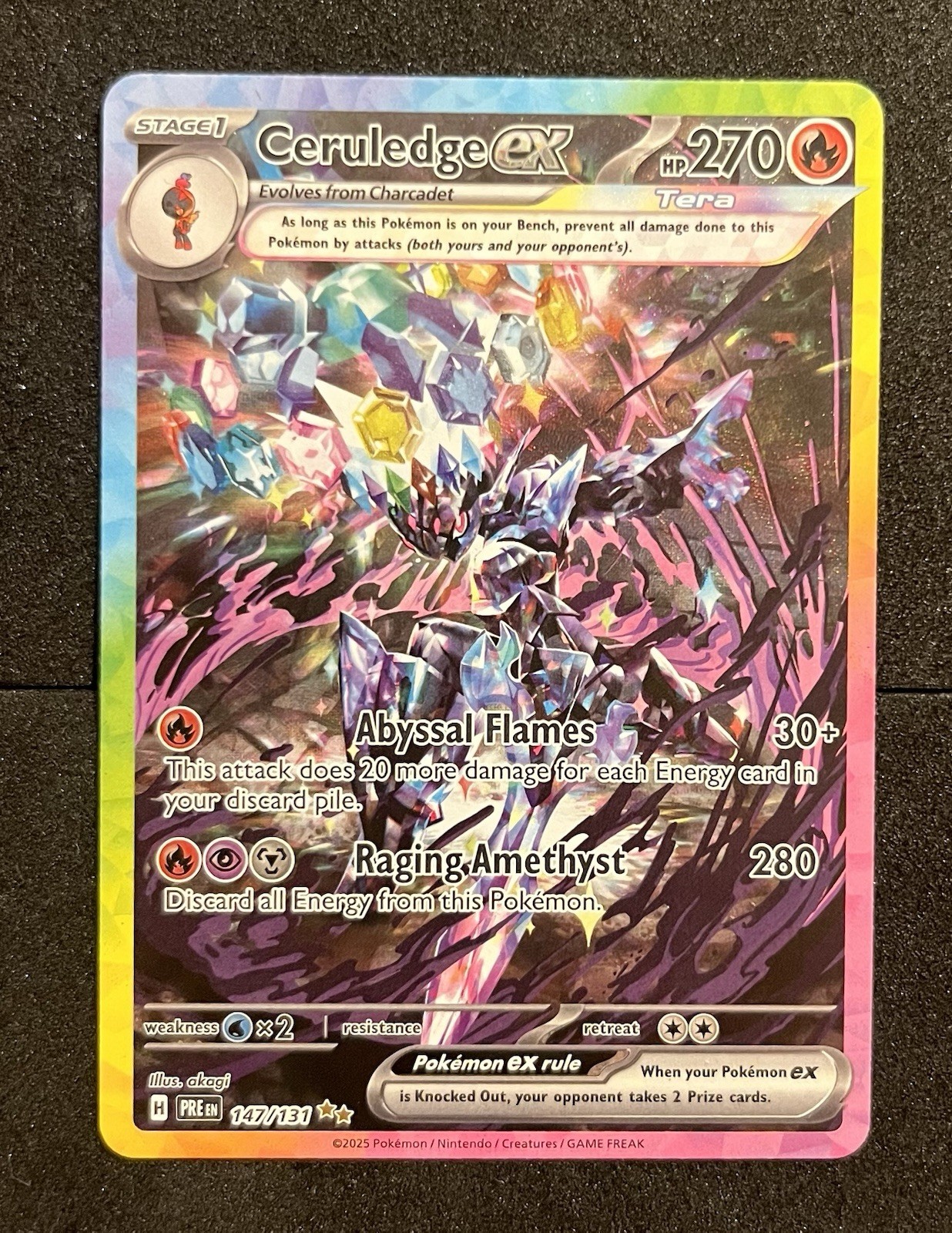 Ceruledge EX 147/131 Prismatic Evolutions Holo Card Near Mint Pokemon Card