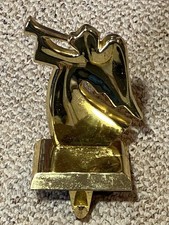 Holiday Angel With Trumpet Weighted Christmas Stocking Holder Brass Finish
