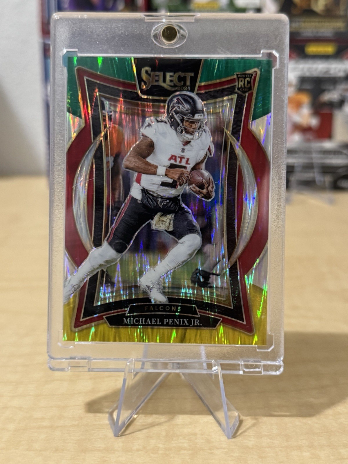 2024 Panini Select - Concourse Michael Penix Jr. #80 Green & Yellow Shock Prizm