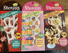 2010 Vintage Peaceable Kingdom Scratch  Sniff Stickers-Lot Of 3-Foods