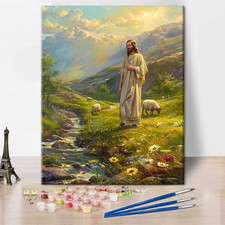 Jesus Paint by Numbers for Adults Beginner, in the Mountains Paint by Number Kit