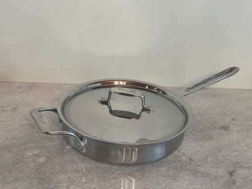 All-Clad d5 Brushed Stainless Steel 3-QT Quart Saute Pan w/ Lid - Made