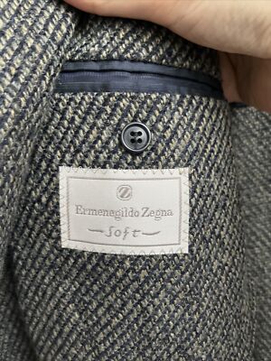 Vtg Ermenegildo Zegna Soft Men's Unstructured Jacket Size 52, Gray