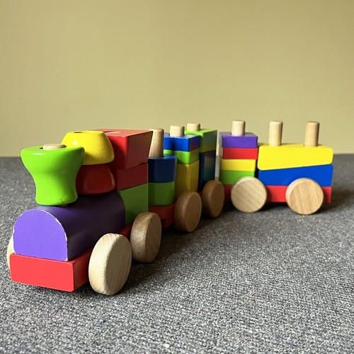 Carousel Playtive Wooden Train Bundle Brio Compatible Plus Shape Train - Picture 14 of 22