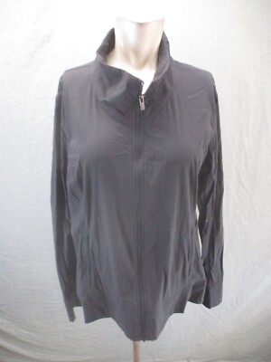 LUCY Size XL Womens BLK Full Zip Stand Collar Pocket Breathable Track Jacket 767