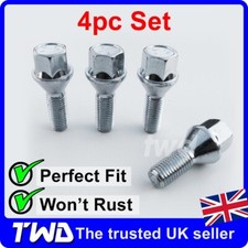 4 ALLOY WHEEL BOLTS FOR RENAULT ZOE (M12x1.5) NUT LUG STUD SILVER CHROME 17MM