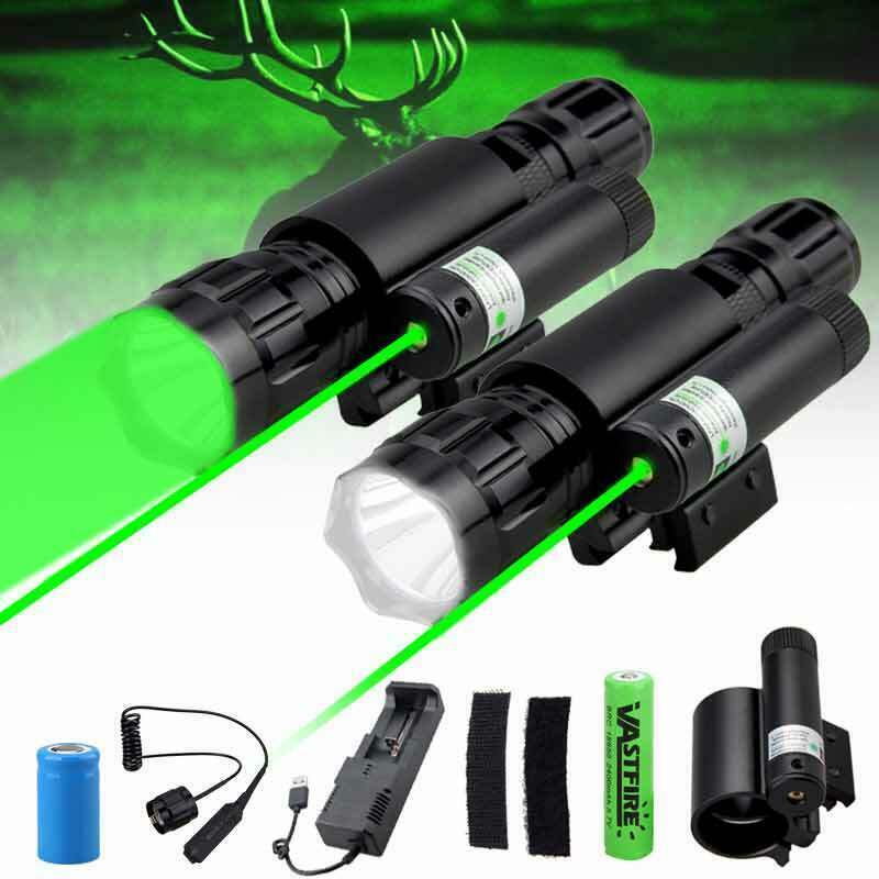 Tactical Combo LED Flashlight Red/Green Laser Sight Fits 20mm Rail Pistol-Rifle