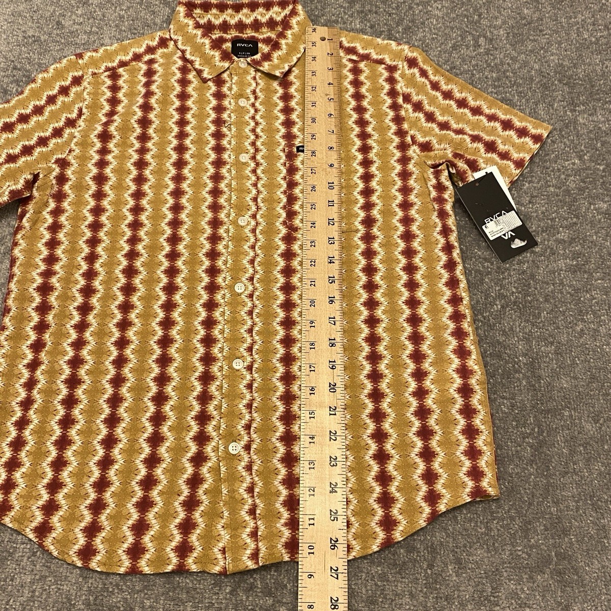 RVCA Shirt Mens Small Shima Gauze Casual Woven Cotton Pocket