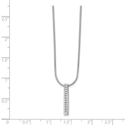 Sterling Silver White Ice .13ct Diamond Vertical Bar Necklace Sterling Silver White Ice .13ct Diamond Vertical Bar Necklace