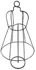 VINTAGE DOLL CLOTHES STAND -- 15 inch BLACK METAL WIRE tt