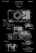 1936 - Zeiss Ikon Contax Camera - H. Kuppenbender - Patent Art Poster