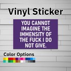 You Cannot Imagine the Immensity of the F*** I Do Not Give Sticker Vinyl Decal