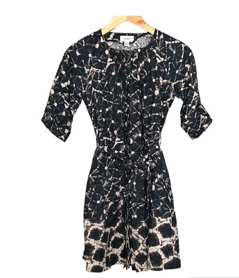 Thakoon Target Dress Shibori Shirt A-Line Roll Tab Pocket Belt Cotton Black  XS | eBay