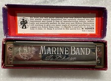 Vtg Marine Band Harmonica M Hohner NO 1896 C Key Made In Germany A440  Box