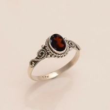 Mozambique Garnet Gemstone Jewelry 925 Sterling Silver Handwork Boho Ring/JL1021