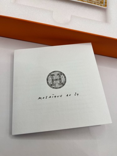 Hermes Paris Mosaique Au 24 Gold Square Plate / Tray No. 2, 4.4*4.4inches New - Picture 20 of 22