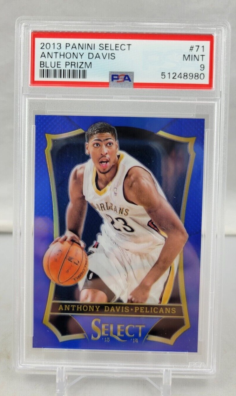 2013 Panini Select Anthony Davis Pelicans 2nd Year Blue Prizm #71 PSA 9 Mint /49