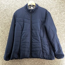 Quechua Decathlon Puffer Jacket Blue Womens Sz Xxl Full Zip Pockets