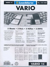 LIGHTHOUSE VARIO 1 POCKET CLEAR STOCK SHEETS - PACK OF 5 - SINGLE SIDED 1C