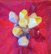 Valentines Day Rose Bud soap bouquet on stick 12 pcs Rose scented By Joanndles