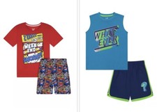  Lot of 2 NWT Max Olivia Big Boys Pajama Shorts Turquoise and red Size M 8/10