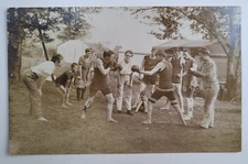 Antique RPPC Real Photo Postcard Boxing AZO Stamp Box