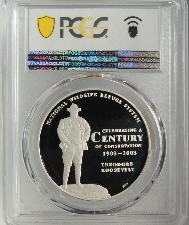 2003 SALMON NATIONAL WILDLIFE REFUGE NWRS SILVER MEDAL PCGS PR69 DCAM #43080843 - Image 2 of 4