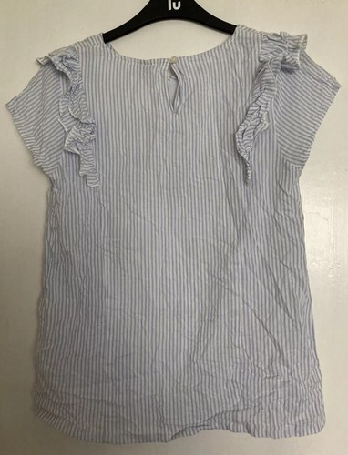 GIRLS PRETTY BLUE & WHITE STRIPED SUMMER TOP 13 YEARS TU HOLIDAY PARTY BNWT GIFT - Picture 9 of 10
