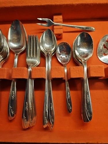 Wm Rogers *Lady Fair* Silver Plated Flatware Service for 8 Serving Spoons IS - Picture 3 of 9
