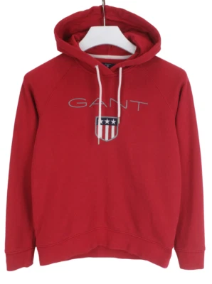 GANT Kapuze Damen Klein Pullover Bestickt Rot Hooded - Bild 1 von 4